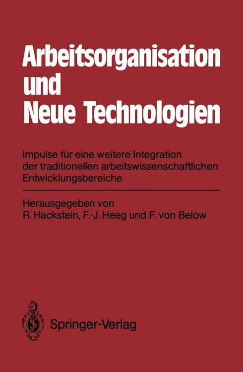 Produktbild: Arbeitsorganisation und Neue Technologien