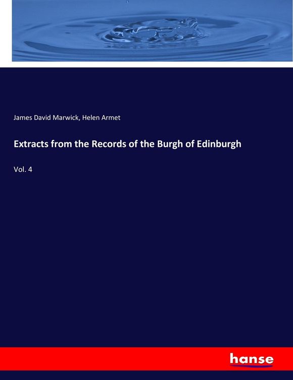 Produktbild: Extracts from the Records of the Burgh of Edinburgh