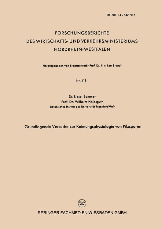 Produktbild: Grundlegende Versuche zur Keimungsphysiologie von Pilzsporen