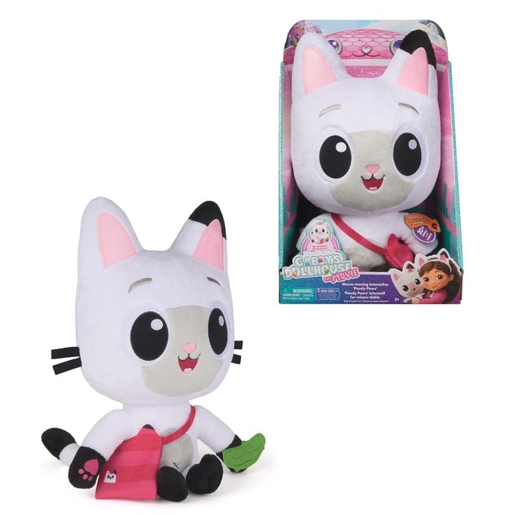 Produktbild: Gabby&lsquo;s Dollhouse: Der Film &ndash; Interaktiver Pl&uuml;sch Panda Pf&ouml;tchen, 33cm mit Tasche & Zubeh&ouml;r