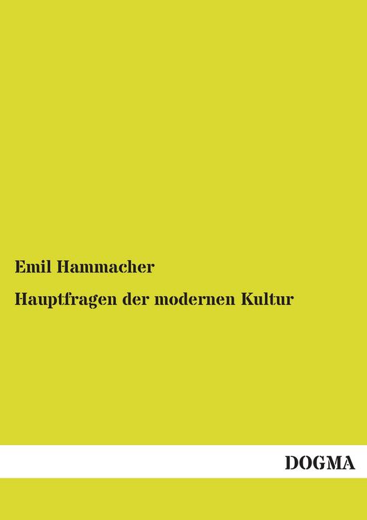 Produktbild: Hauptfragen der modernen Kultur
