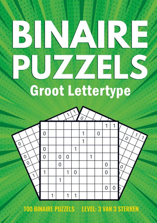 Produktbild: Binairo Groot Lettertype - 100 Binaire Puzzels - 3 van 3 Sterren