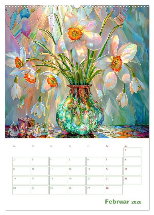 Produktbild: Blumenglanz (hochwertiger Premium Wandkalender 2026 DIN A2 hoch), Kunstdruck in Hochglanz