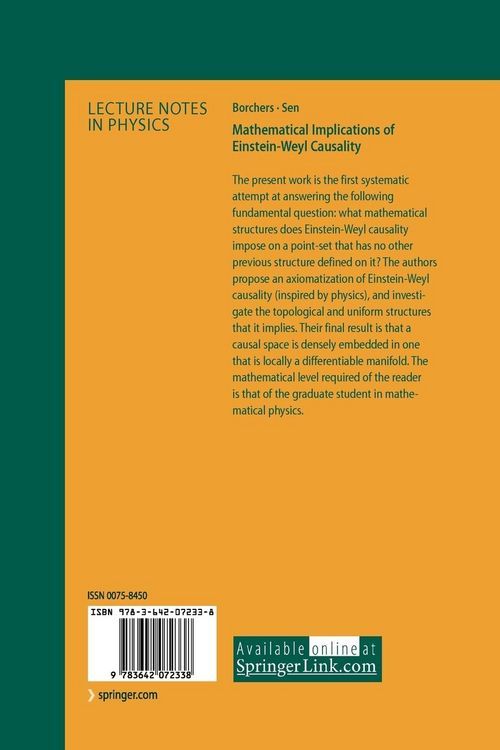 Produktbild: Mathematical Implications of Einstein-Weyl Causality