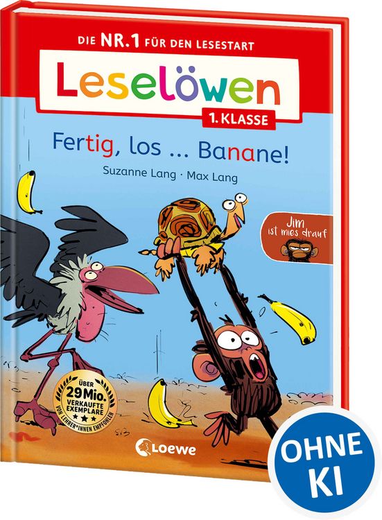 Produktbild: Lesel&ouml;wen 1. Klasse - Jim ist mies drauf - Fertig, los ... Banane!