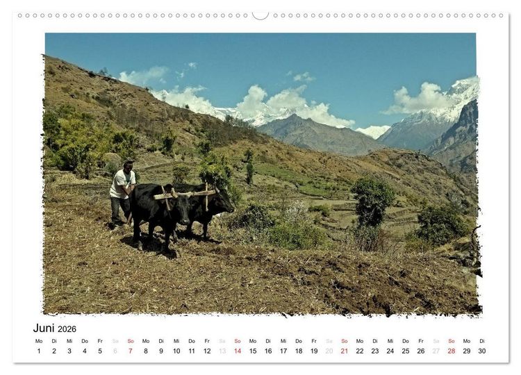 Produktbild: BEGEGNUNGEN IN NEPAL (Wandkalender 2026 DIN A2 quer), CALVENDO Monatskalender