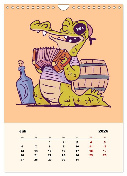 Produktbild: Tierische Piraten (Wandkalender 2026 DIN A4 hoch), CALVENDO Monatskalender