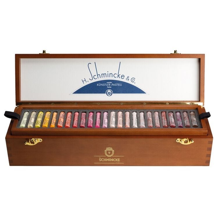 Produktbild: Schmincke Pastell Malkasten Holzkoffer, 48 Pastellstifte Retro