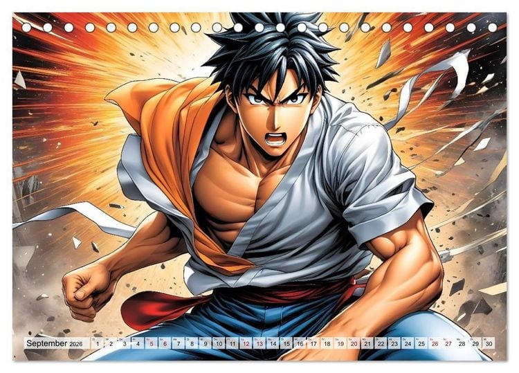 Produktbild: Manga Action Heroes (Tischkalender 2026 DIN A5 quer), CALVENDO Monatskalender
