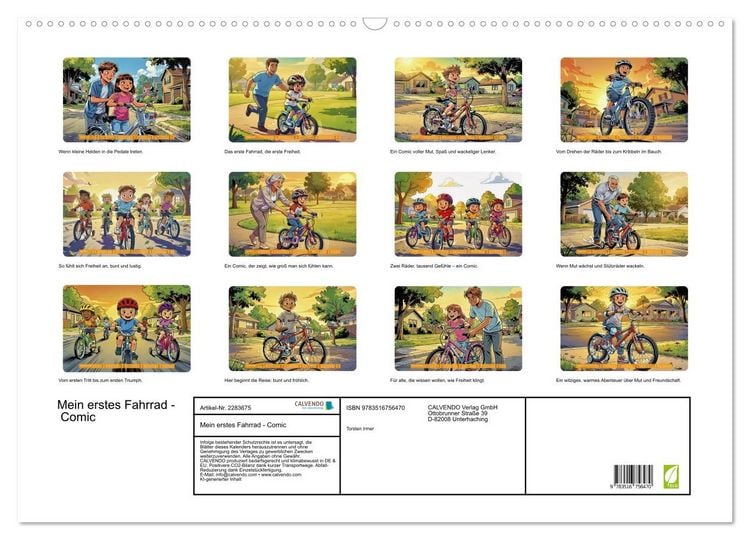 Produktbild: Mein erstes Fahrrad - Comic (Wandkalender 2027 DIN A2 quer), CALVENDO Monatskalender