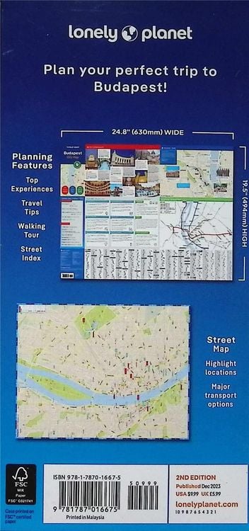 Produktbild: Lonely Planet Budapest City Map