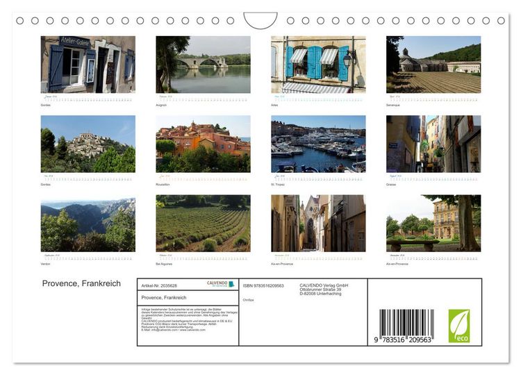 Produktbild: Provence, Frankreich (Wandkalender 2026 DIN A4 quer), CALVENDO Monatskalender