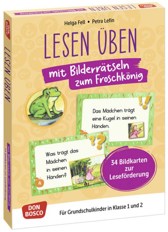 Produktbild: Lesen &uuml;ben mit Bilderr&auml;tseln zum Froschk&ouml;nig. 34 Bildkarten zur Lesef&ouml;rderung