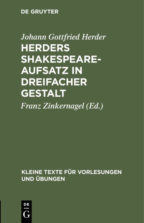 Produktbild: Herders Shakespeare-Aufsatz in dreifacher Gestalt