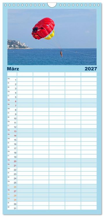 Produktbild: Familienplaner 2027 - C&ocirc;te d&rsquo;Azur - Sehnsuchtsort am Mittelmeer mit 5 Spalten (Wandkalender, 21 x 45 cm) CALVENDO
