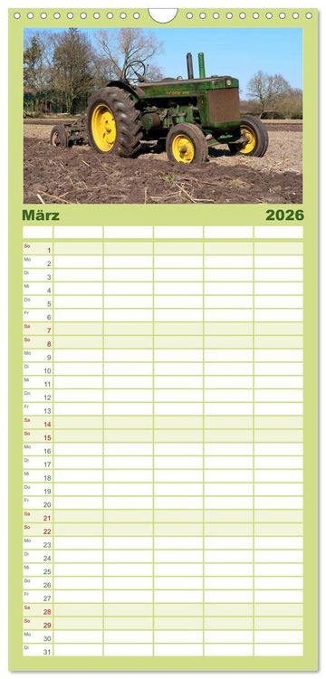 Produktbild: Familienplaner 2026 - Historische Traktoren 2026 mit 5 Spalten (Wandkalender, 21 x 45 cm) CALVENDO