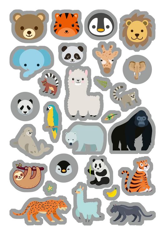 Produktbild: Metallic-Sticker &ndash; Wilde Tiere