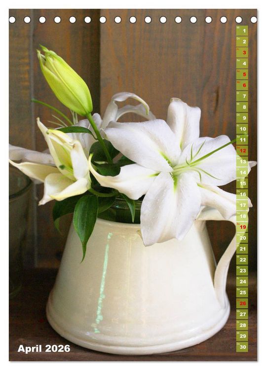 Produktbild: Lilien-Eleganz (Tischkalender 2026 DIN A5 hoch), CALVENDO Monatskalender