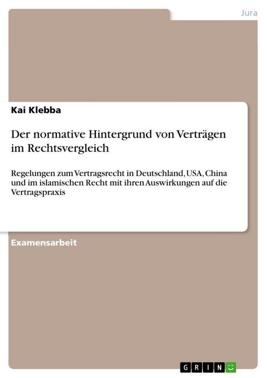 Produktbild: Der normative Hintergrund von Vertr&auml;gen im Rechtsvergleich