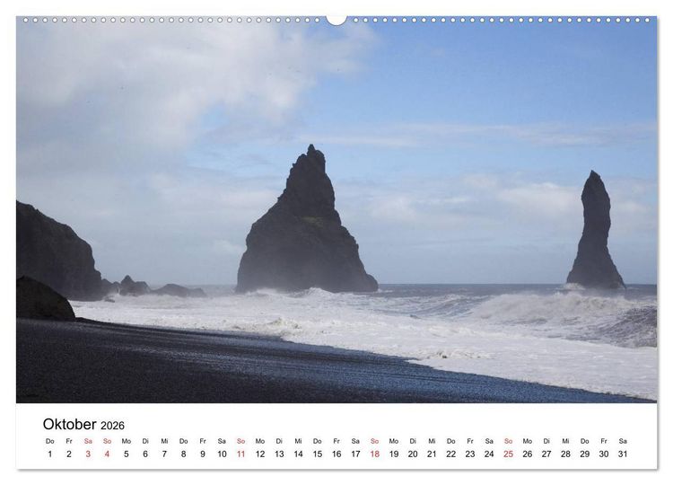Produktbild: Island Natur pur (Wandkalender 2026 DIN A2 quer), CALVENDO Monatskalender