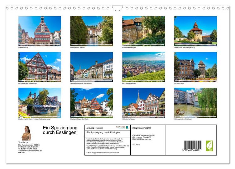 Produktbild: Ein Spaziergang durch Esslingen (Wandkalender 2026 DIN A3 quer), CALVENDO Monatskalender