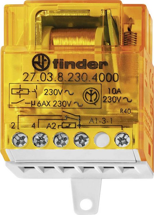 Produktbild: Finder Stromsto&szlig;-Schalter Unterputz 27.06.8.230.4000 2 Schlie&szlig;er 230 V/AC 10A 2300 VA 1St.