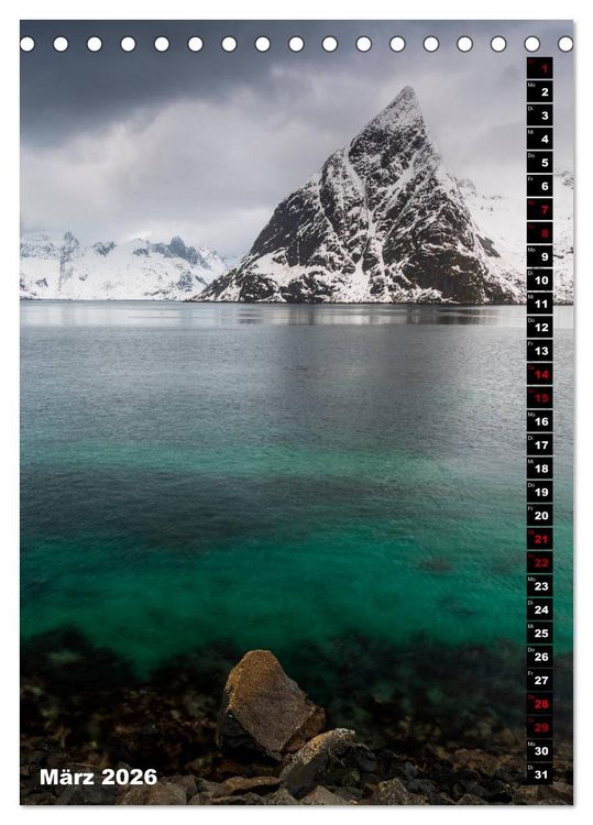 Produktbild: Lofoten. Poetische Landschaften (Tischkalender 2026 DIN A5 hoch), CALVENDO Monatskalender