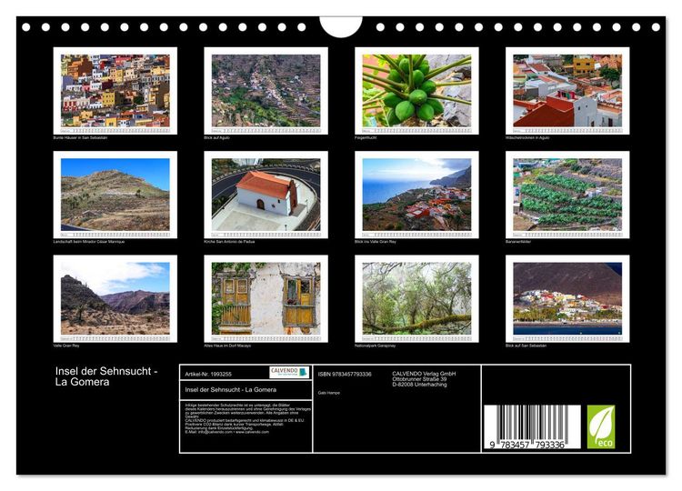 Produktbild: Insel der Sehnsucht - La Gomera (Wandkalender 2026 DIN A4 quer), CALVENDO Monatskalender