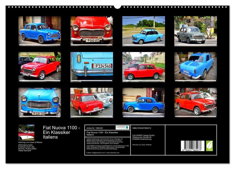 Produktbild: Fiat Nuova 1100 - Ein Klassiker Italiens (hochwertiger Premium Wandkalender 2026 DIN A2 quer), Kunstdruck in Hochglanz
