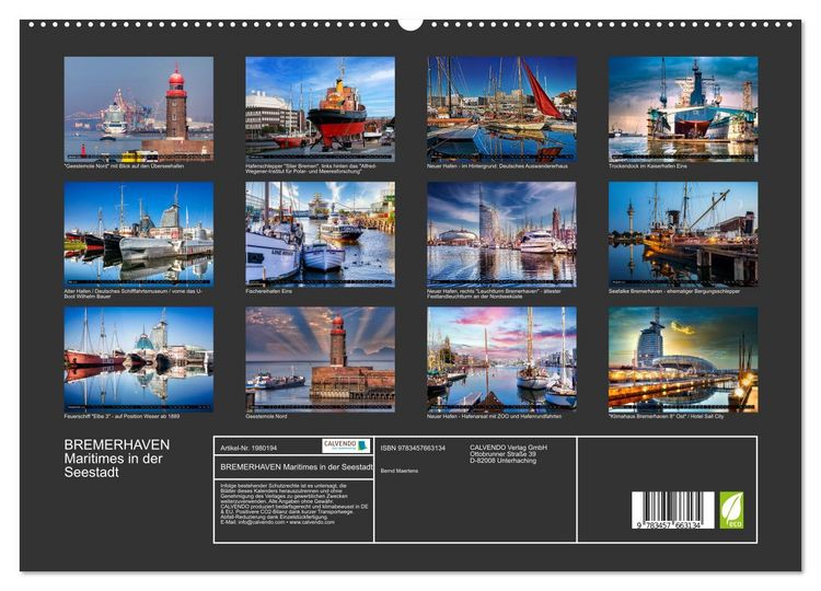 Produktbild: BREMERHAVEN Maritimes in der Seestadt (Wandkalender 2026 DIN A2 quer), CALVENDO Monatskalender