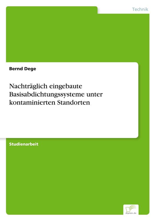 Produktbild: Nachtr&auml;glich eingebaute Basisabdichtungssysteme unter kontaminierten Standorten