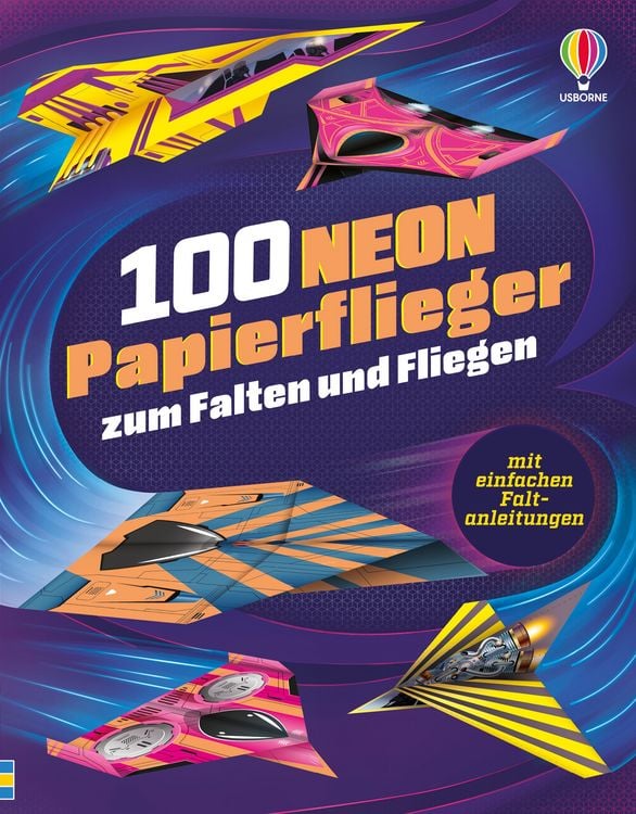Produktbild: 100 NEON-Papierflieger zum Falten und Fliegen