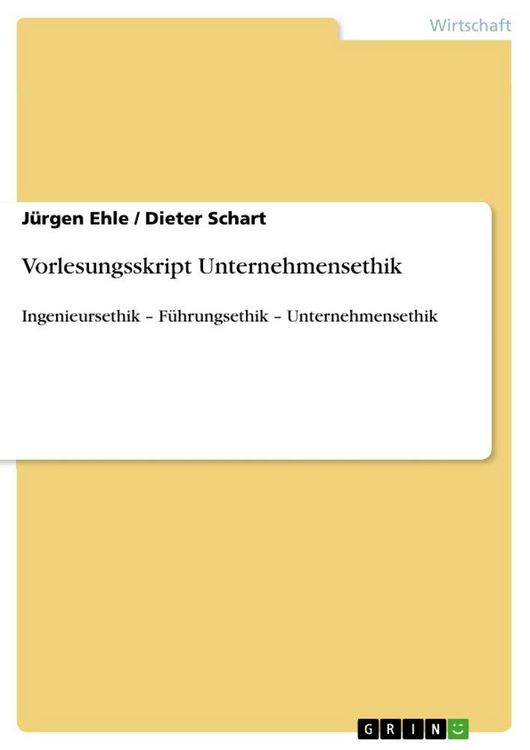 Produktbild: Vorlesungsskript Unternehmensethik