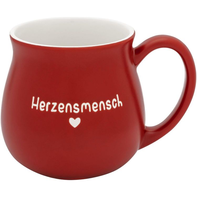 Produktbild: GRUSS & CO Tasse bauchig graviert "Herzensmensch"