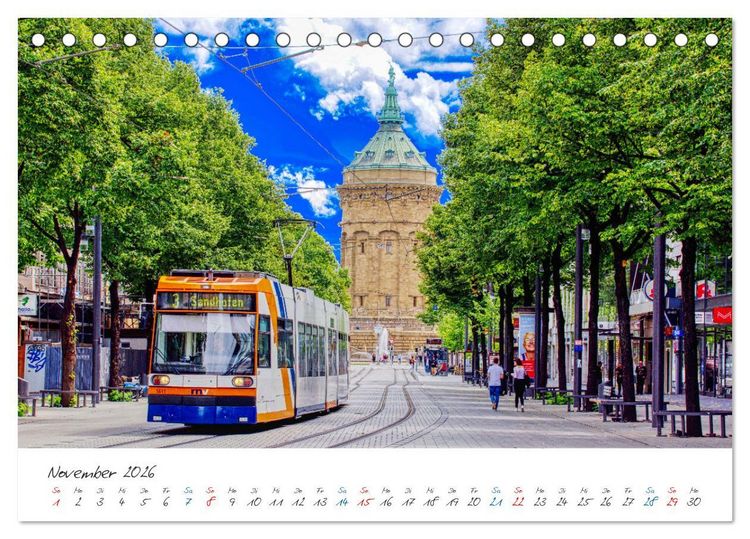 Produktbild: Mannheim - Die Stadt im Quadrat (Tischkalender 2026 DIN A5 quer), CALVENDO Monatskalender