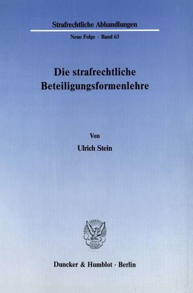 Produktbild: Die strafrechtliche Beteiligungsformenlehre.