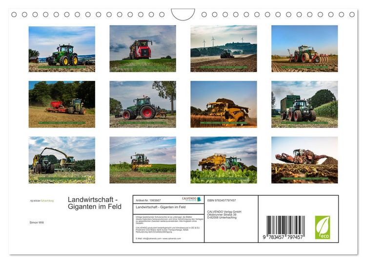 Produktbild: Landwirtschaft - Giganten im Feld (Wandkalender 2026 DIN A4 quer), CALVENDO Monatskalender