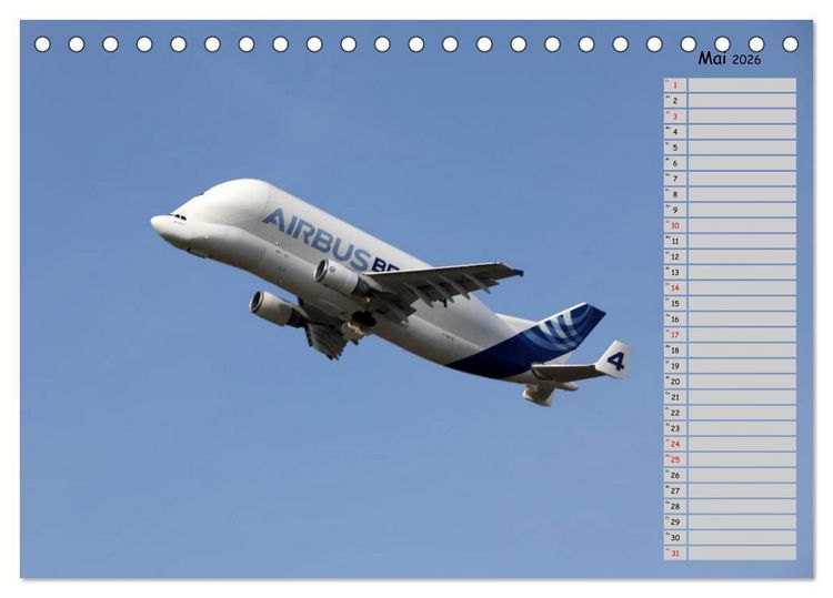 Produktbild: Flugzeuge &ndash; Starts und Landeanfl&uuml;ge Geburtstagsplaner (Tischkalender 2026 DIN A5 quer), CALVENDO Monatskalender