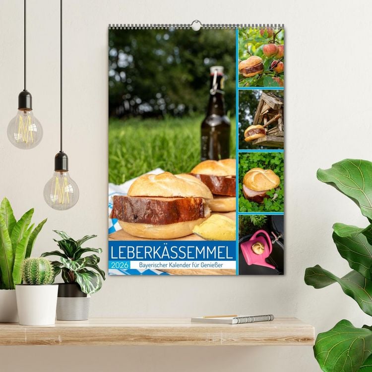 Produktbild: Leberk&auml;ssemmel - Bayerischer Kalender f&uuml;r Genie&szlig;er (Wandkalender 2026 DIN A2 hoch), CALVENDO Monatskalender