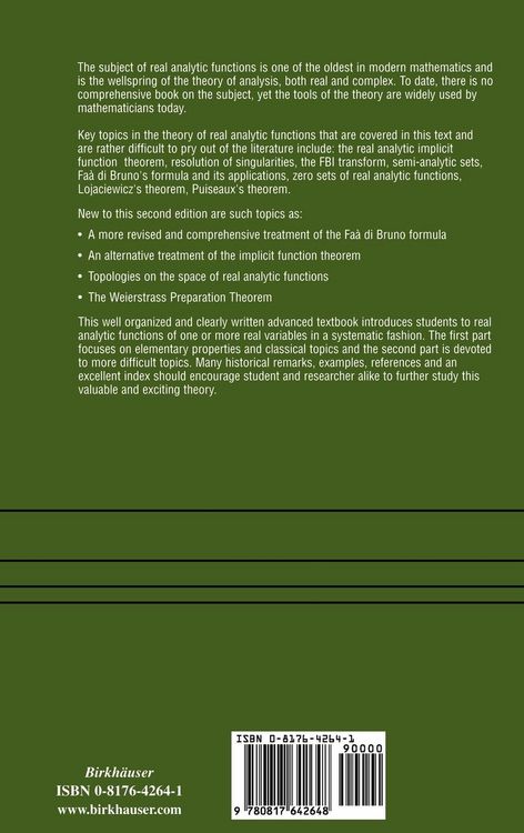 Produktbild: A Primer of Real Analytic Functions
