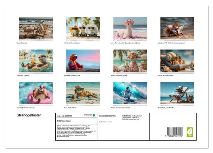 Produktbild: Strandgefl&uuml;ster (hochwertiger Premium Wandkalender 2026 DIN A2 quer), Kunstdruck in Hochglanz