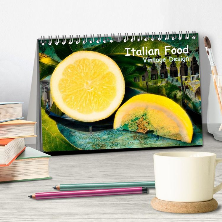 Produktbild: Italian Food - Vintage Design (Tischkalender 2026 DIN A5 quer), CALVENDO Monatskalender