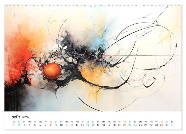 Produktbild: L'art abstrait en mouvement (Calendrier mural 2026 DIN A2 vertical) calendrier de bureau