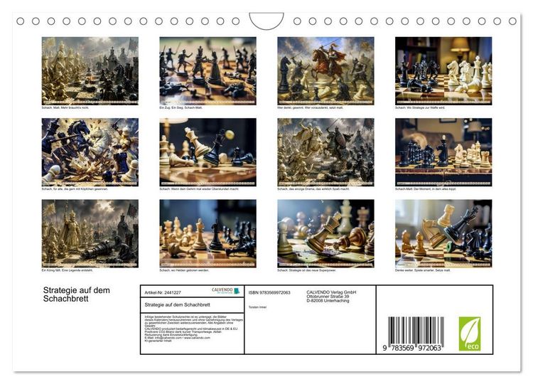 Produktbild: Strategie auf dem Schachbrett (Wandkalender 2027 DIN A4 quer), CALVENDO Monatskalender