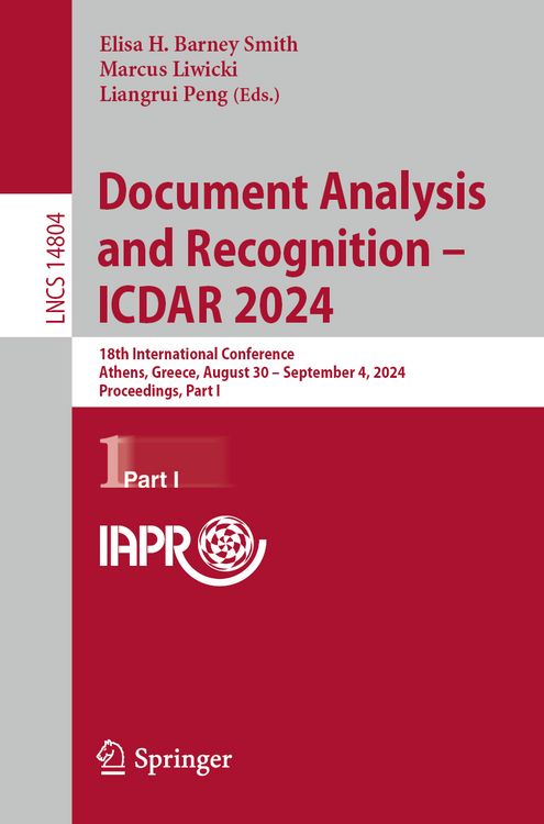 Produktbild: Document Analysis and Recognition - ICDAR 2024