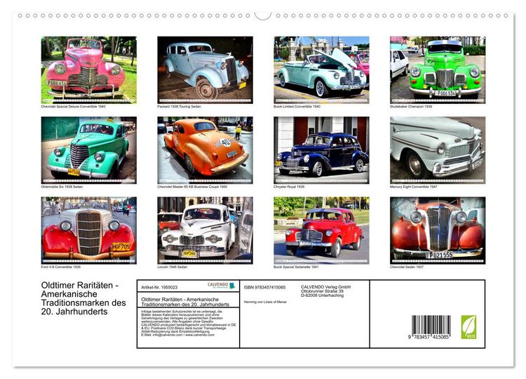 Produktbild: Oldtimer Rarit&auml;ten - Amerkanische Traditionsmarken des 20. Jahrhunderts (hochwertiger Premium Wandkalender 2026 DIN A2 quer), Kunstdruck in Hochglanz