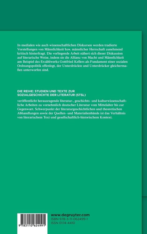 Produktbild: M&auml;nnlichkeit und soziale Ordnung bei Gottfried Keller