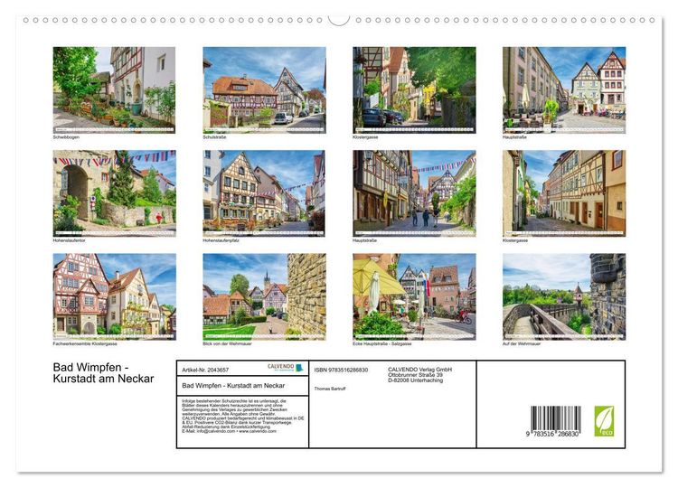 Produktbild: Bad Wimpfen - Kurstadt am Neckar (hochwertiger Premium Wandkalender 2026 DIN A2 quer), Kunstdruck in Hochglanz