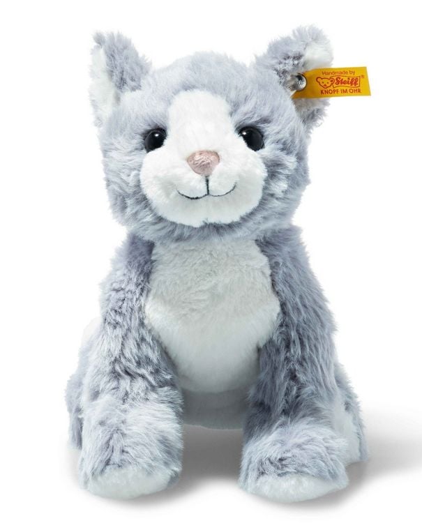 Produktbild: Steiff 067051 - Cassie Katze, sitzend, eisblau/weiss, Pl&uuml;sch, 26 cm