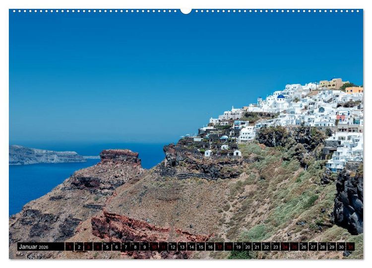 Produktbild: Santorini - Perle in der &Auml;gais (Wandkalender 2026 DIN A2 quer), CALVENDO Monatskalender